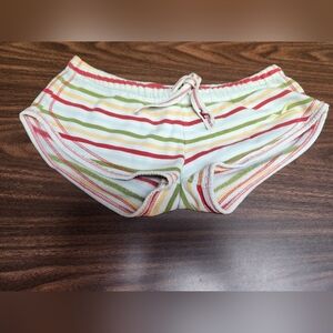 Hollister Low Rise Striped Lounge Cheeky Micro Mini Shorts Size Small